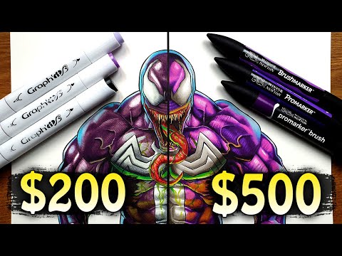 $200 vs $500 MARKER ART | Cheap vs Expensive!! WHICH is WORTH IT..?