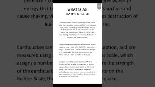 What is an earthquake.#earth #earthquake #what