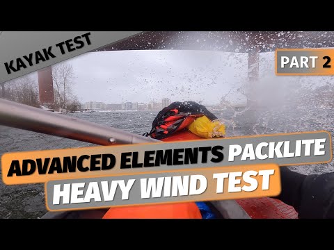 Winter WIND TEST - light inflatable kayak LIMIT! Advanced Elements Packlite [PART 2]