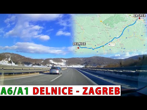 Vožnja dionicom DELNICE - ZAGREB (115 km) | Autoceste A6/A1 | Zima 2023.