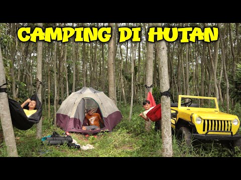 CAMPING WITH A JEEP!! DITDIM AND DAD GO OFFROAD TO THE FOREST FOR CAMPING, HANGING WITH A HAMMOCK