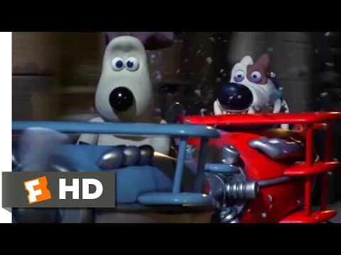 Wallace & Gromit: The Curse of the Were-Rabbit (2005) - Dogfight Scene (9/10) | Movieclips