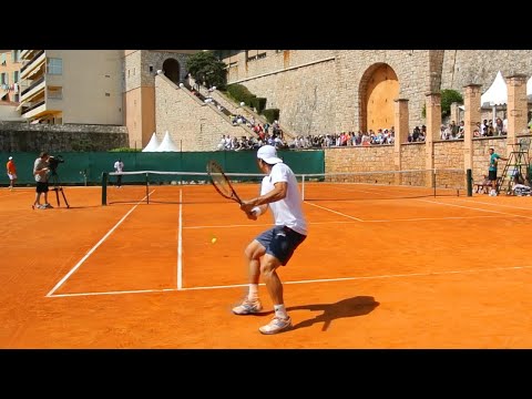 David Ferrer + Gael Monfils Training Monte Carlo Court Level View - ATP Practice