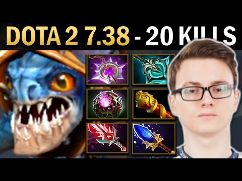 Slark Gameplay Miracle with 20 Kills and Nullifier - Dota 2 7.38