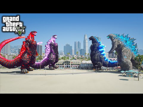 Team Shin Godzilla vs. Atomic Godzilla, Heisei Godzilla Death Battle ( GTA V Mods )
