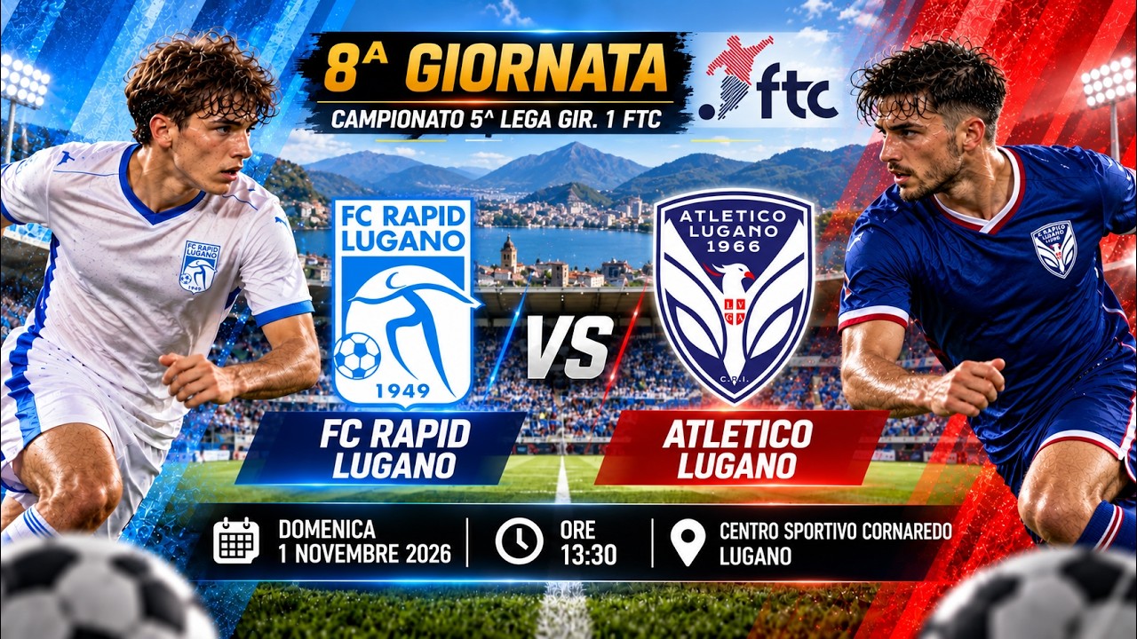 🔴 LIVE - FC RAPID LUGANO 2 vs ATLETICO LUGANO ⚽ DERBY CITTADINO | 8ª Gior. – 5ª Lega Regionale FTC