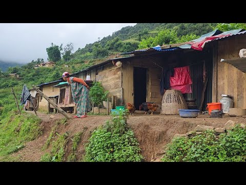 Real Nepali Mountain Village Life During the Rain | Daily Activities of Rural People in Nepal