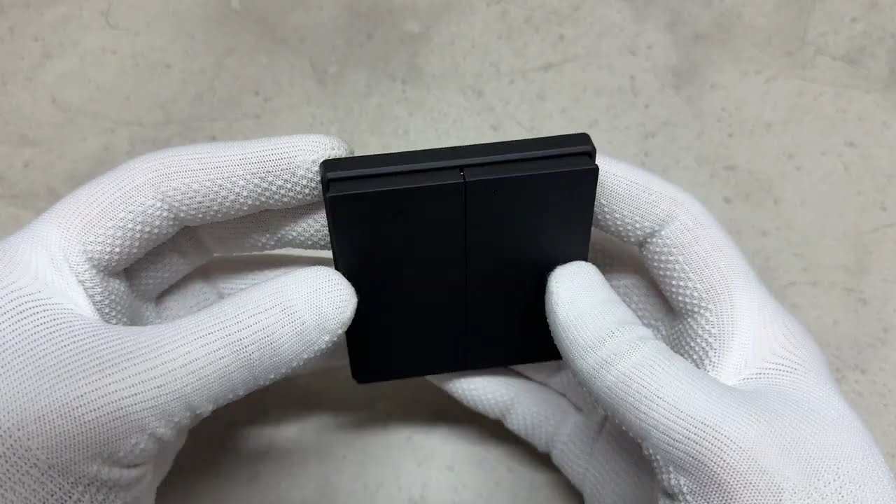 Выключатель двухклавишный проходной угольно-черный VIDEX NOTA (VF-NT-SW2P-BL)