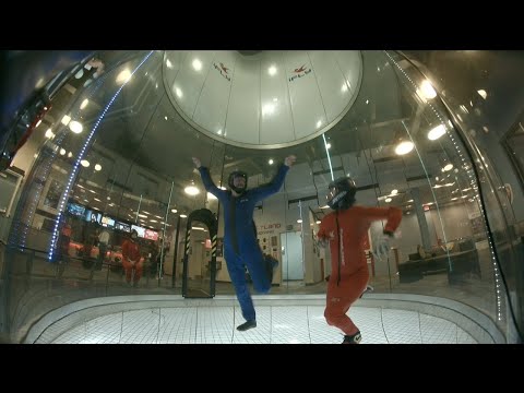 Indoor skydiving: back fly practice (Nick 019)