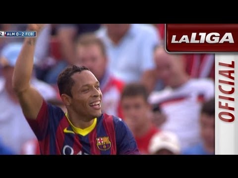 Gol de Adriano (0-2) en el UD Almería - FC Barcelona - HD