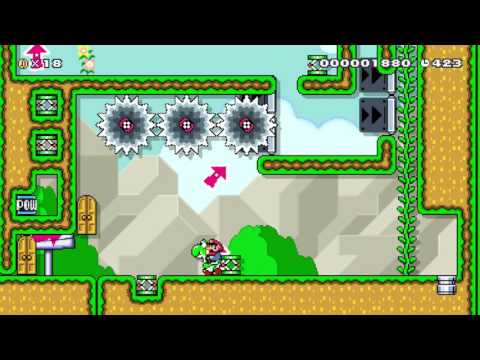 Super Mario Maker: 1 Screen Puzzle: Jump Yoshi Jump