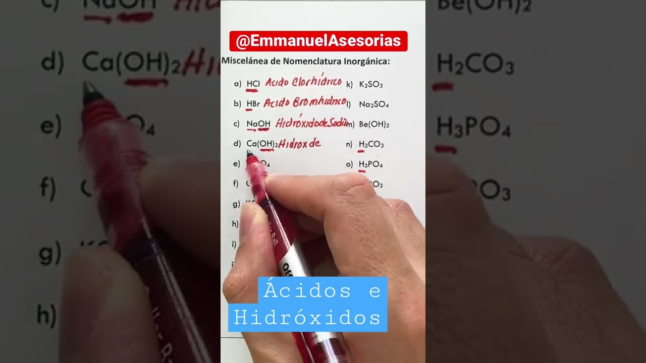Acids and hydroxides #nomenclature #chemistry #acids #shorts #emmanuelasesoriasquímica