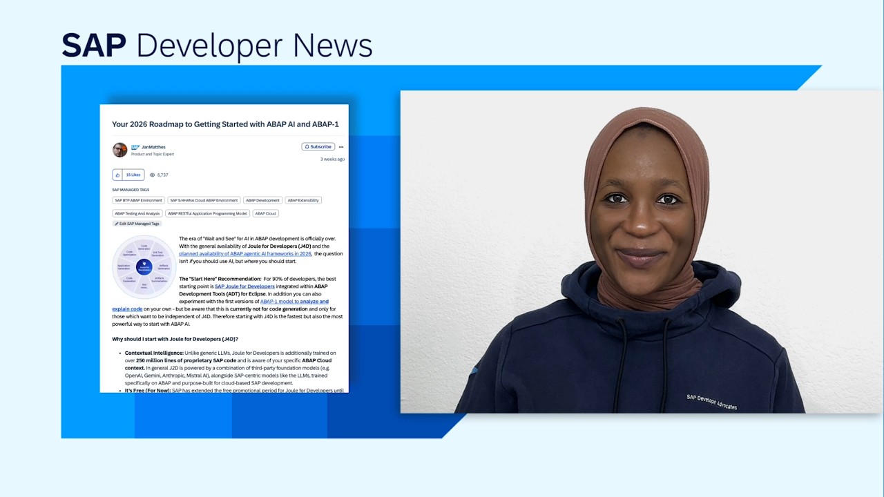 ABAP AI Roadmap, CAP Jan 2026 Release, Brazil CodeJams, CAP Roundtable, DYK #3 | SAP Developer News