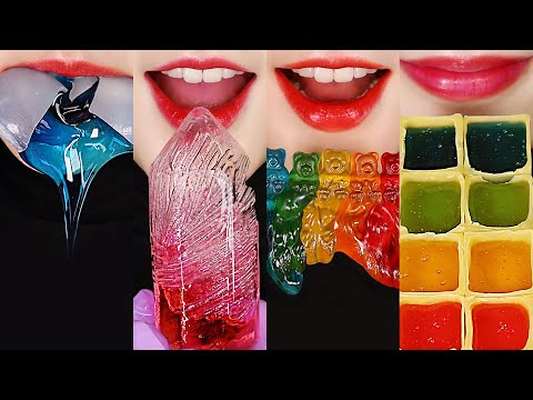 1HOUR EMOJI EATING ASMR FOR SLEEP, RELAXING EATING ASMR WAX CANDY HONEY JELLY, ROASTED JELLY ETC 🌈