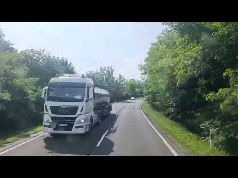 Driving in Hungary, Road 2, Parasapuszta - Nagyoroszi. Poor road quality