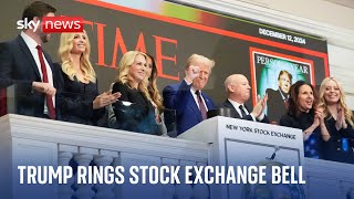 President-elect Donald Trump rings the bell at the New York Stock Exchange