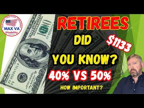 VA Disability Rating 40% vs 50%. How Important is it? Concurrent Pay CRDP for Retired Veterans #vet