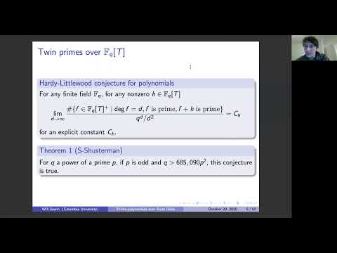 Will Sawin: The distribution of prime polynomials over finite fields (NTWS 047)