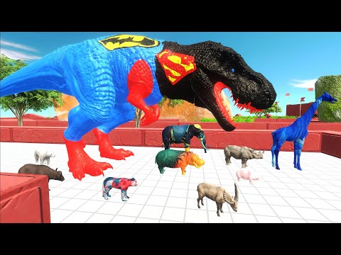 ESCAPE FROM BATSUPERMAN T REX - Animal Revolt Battle Simulator