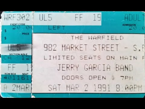 Jerry Garcia Band - 3/2/91 - Warfield Theater - San Francisco, CA  - aud