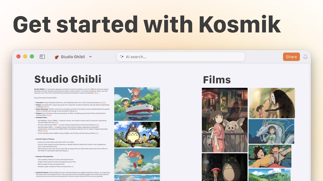 Kosmik • Getting started with Kosmik