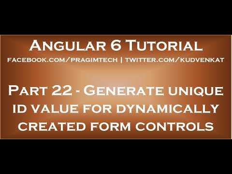 Generate unique id value for dynamically created form controls in angular