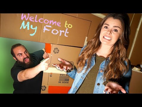 I Turned My Office Into A GIANT Cardboard Fort!