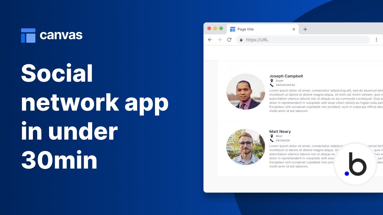 Build a social network with Bubble & Canvas