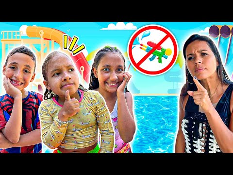 Novas Regras de Conduta na Piscina com Gatinha das Artes, Gabi e Pietro | New Rules of Conduct
