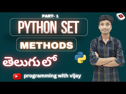 Set Methods In Python Telugu Python Tutorials For Beginners Set Functions Programmingwithvijay