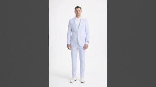 Kentucky Derby Seersucker Suits For Men - Big and Tall Seersucker Suit Mens Vested Summer Seersucker Suit in Blue Pinstripe video