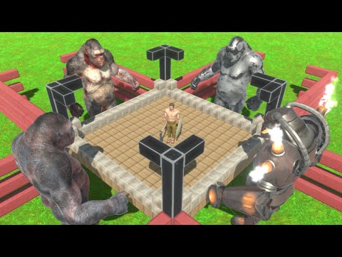 Deadly Punch from 4 GORO THE GIANT vs ALL UNITS ARBS Animal Revolt Battle Simulator