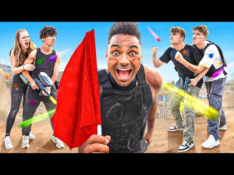 CAPTURE THE FLAG in XXL Paintball Arena 🚩 (ft. HeyMoritz, Theresa, Lewin, Alex, Johannes)