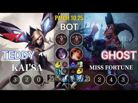 T1 Teddy Kai'Sa vs DWG Ghost Miss Fortune Bot - KR Patch 10.25