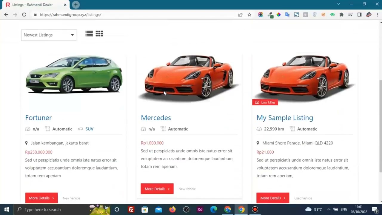 Website yang akan dibuat