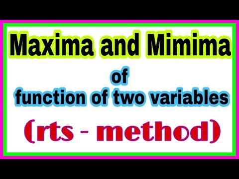 ◆Maxima and Minima|  function of several variable | Feb, 2018 Video
