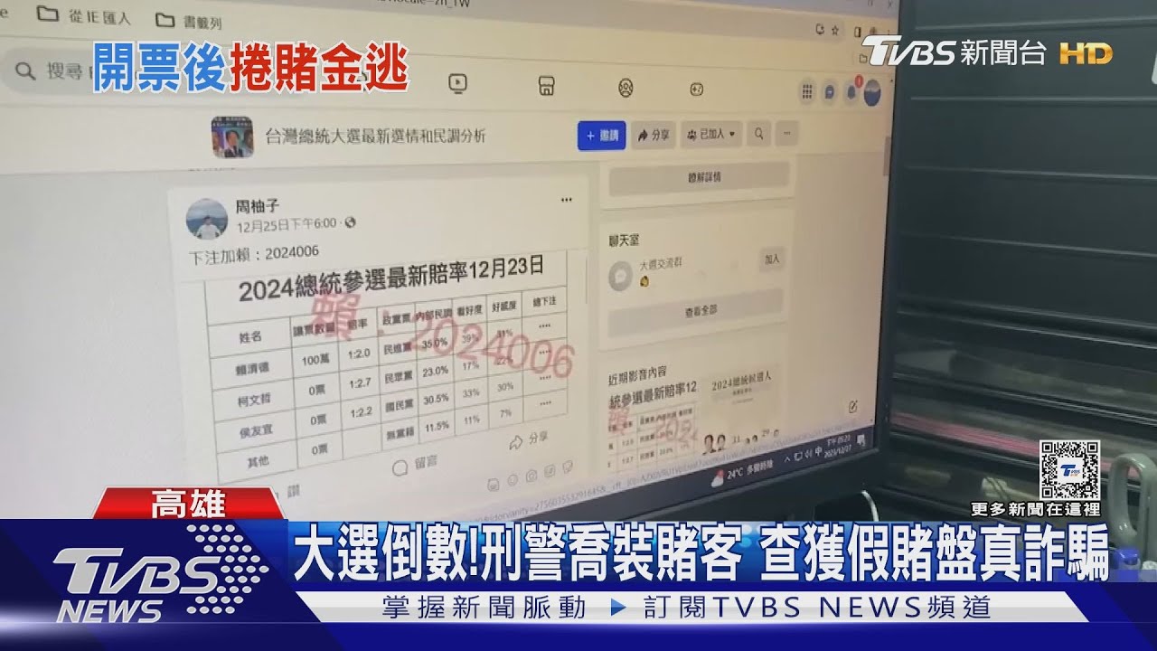 小心假賭盤真詐騙!大選倒數 警喬裝賭客破詐團