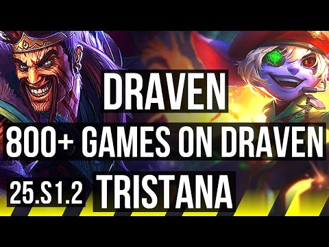 DRAVEN & Pyke vs TRISTANA & Rell (ADC) | Legendary, 800+ games, 14/4/6 | KR Challenger | 25.S1.2
