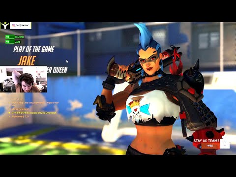 Jake Junker Queen gameplay on new map - POTG! [ Overwatch 2 Beta ]
