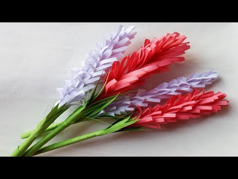 How to make lavender paper flowers.Easy origami flowers for beginners making.