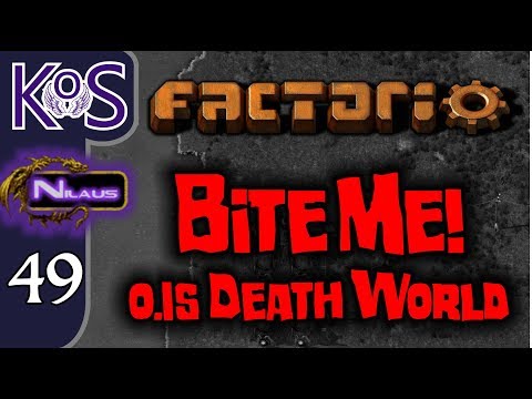 Factorio 0.15 Bite Me! Ep 49: POWER, BITERS, & BLUE SCIENCE - Death World COOP MP Gameplay