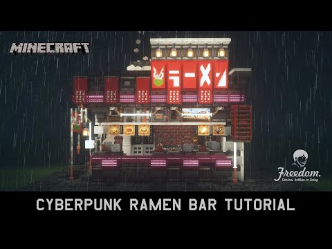 [Minecraft tutorial] A Real Architect Builds a Base in Minecraft / A Cyberpunk ramen bar #107