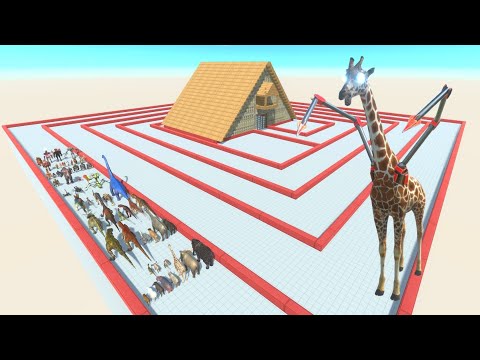 ESCAPE FROM ALIEN GIRAFFE - Survived Mode - Animal Revolt Battle Simulator