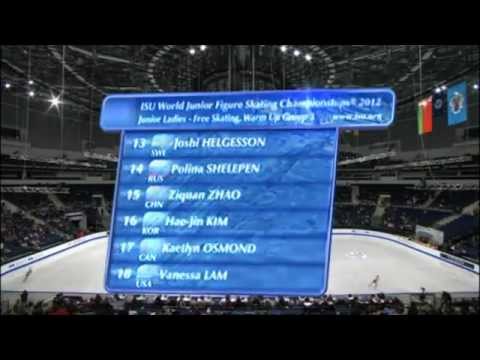JWC 2012 김해진 Hae-Jin KIM FS Group Warm-up (No Commentary)