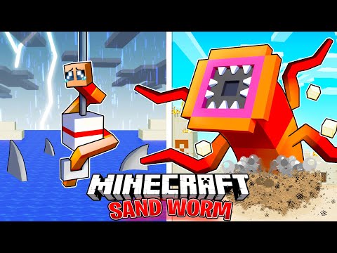 I Survived 100 Days as a SAND WORM in HARDCORE Minecraft!