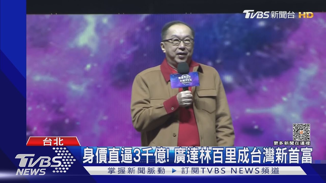 身價直逼3千億! 廣達林百里成台灣新首富