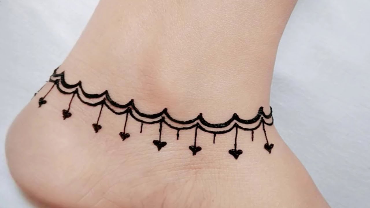 simple and easy leg mehndi design by creative heart
