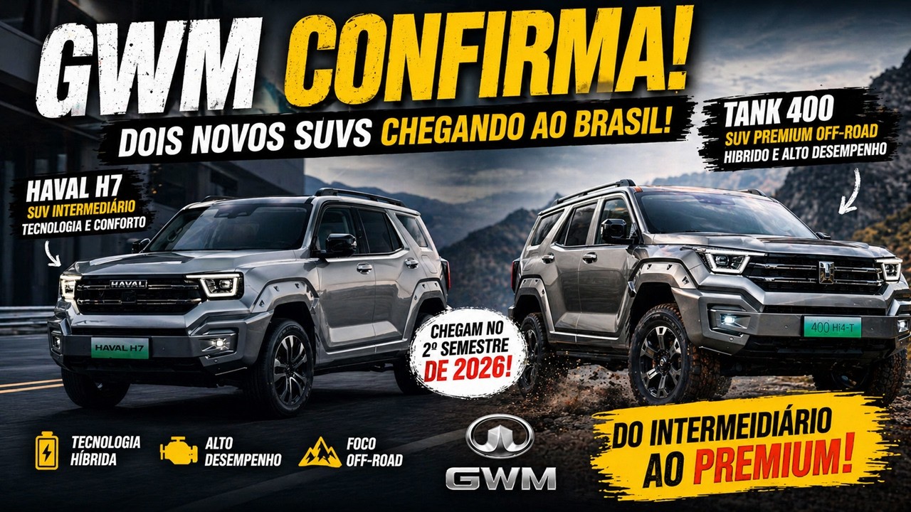GWM Haval H7 e Tank 400: os próximos SUVs eletrificados da marca a chegar ao Brasil no segundo semestre