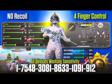 Bgmi Sensitivity Settings Today 🔴 Zero Recoil Sensitivity Code in Bgmi/Pubg ✓ 4 finger control code 
