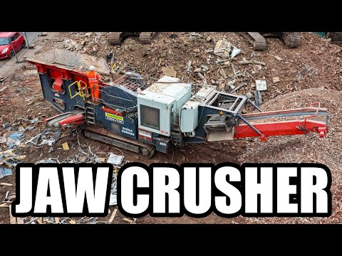 Jaw Crusher in Action! Sandvik QJ241 Crushing Concrete & Brick 🧱